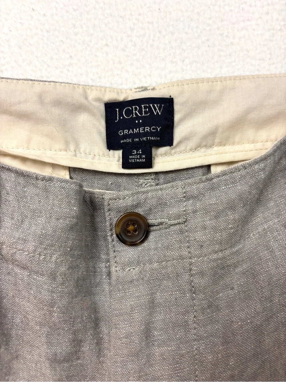 J.Crew Gramercy Linen/Cotton Lightweight Gray Flat Front Chino Short 9